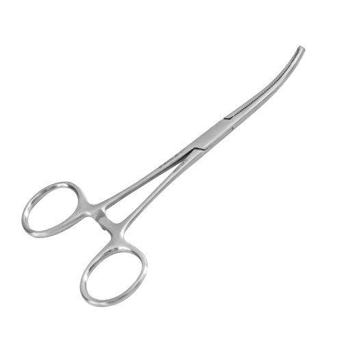 Затискач судинний (Кохер) 1:2 зубий зігнутий 16 см, J-17-407, Surgicon